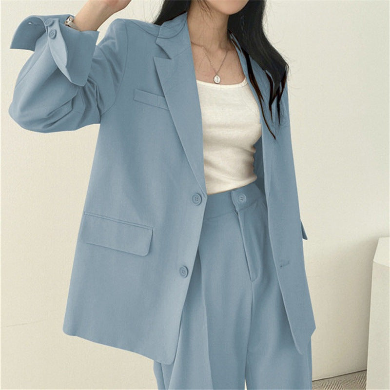 Blazer Anzug Damen Hellblau
