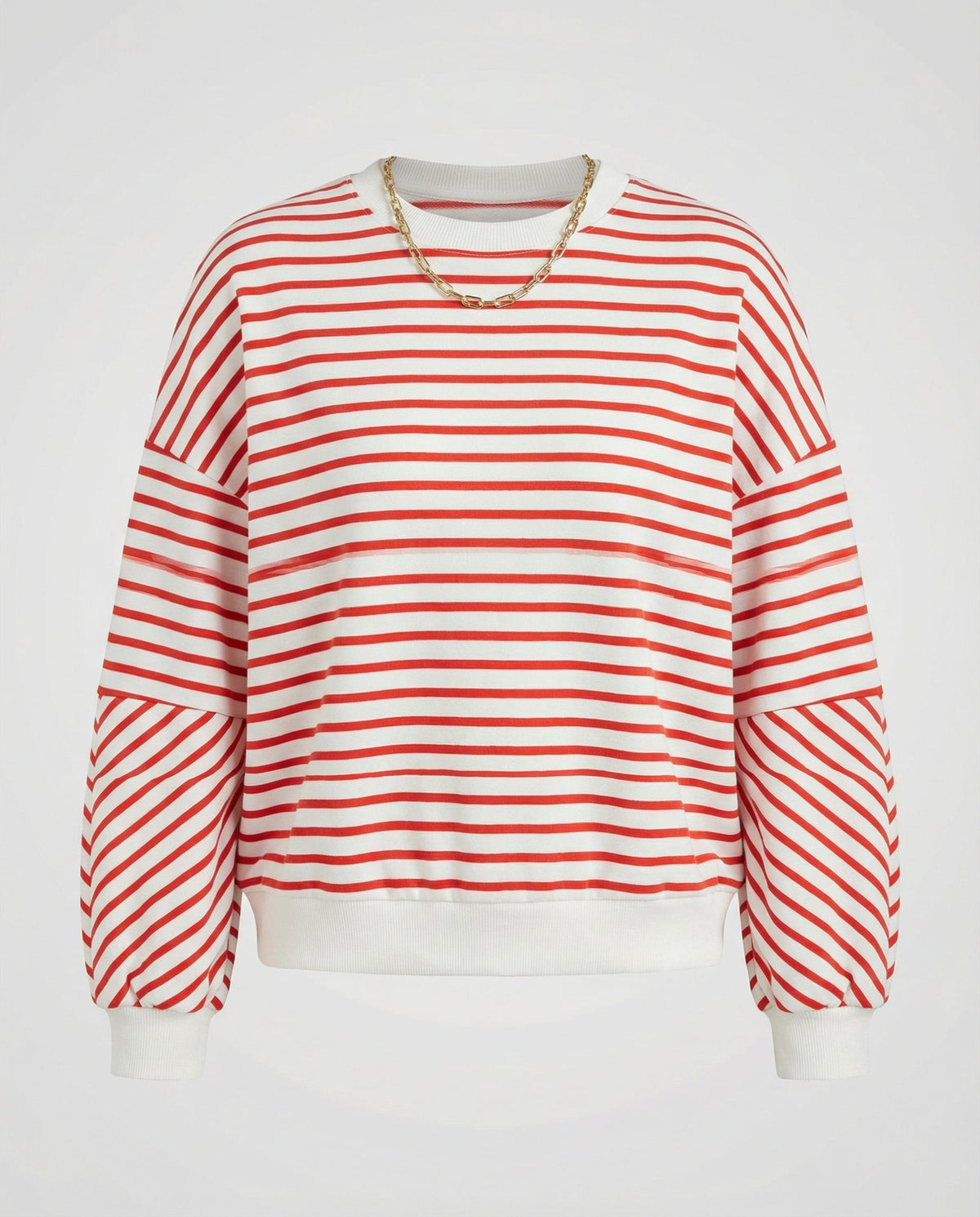 Gestreiftes Sweatshirt Rot