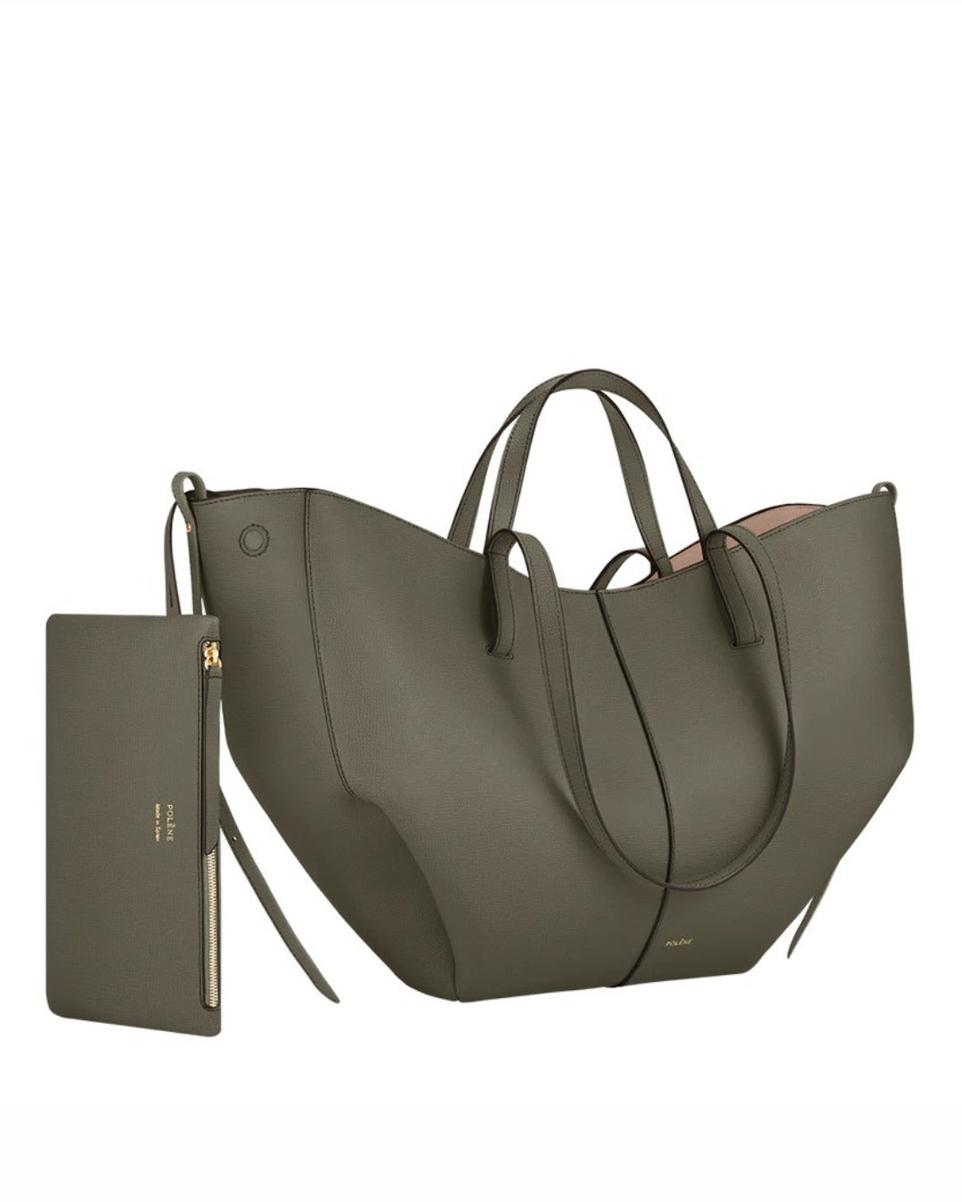Leder Tote Bag Rauchgrün