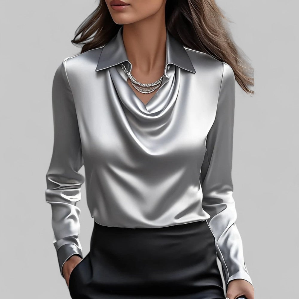 Satinbluse Grau