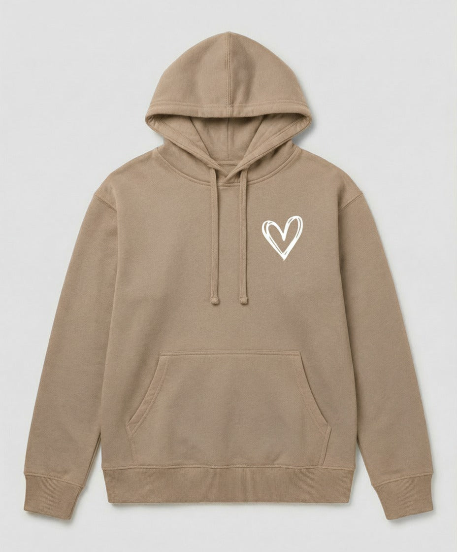Hoodie Herz Beige