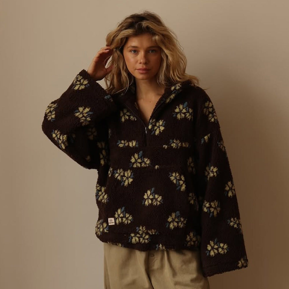 Teddyfleece-Pullover Braun