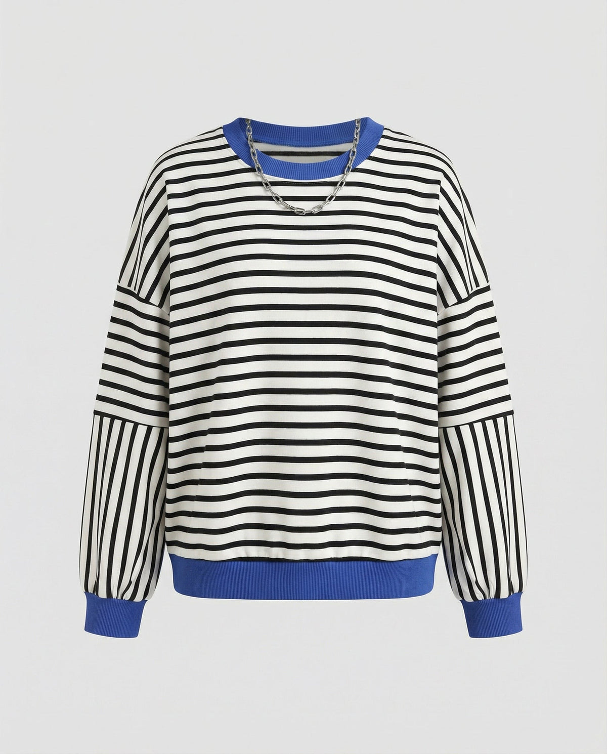 Gestreiftes Sweatshirt Schwarz