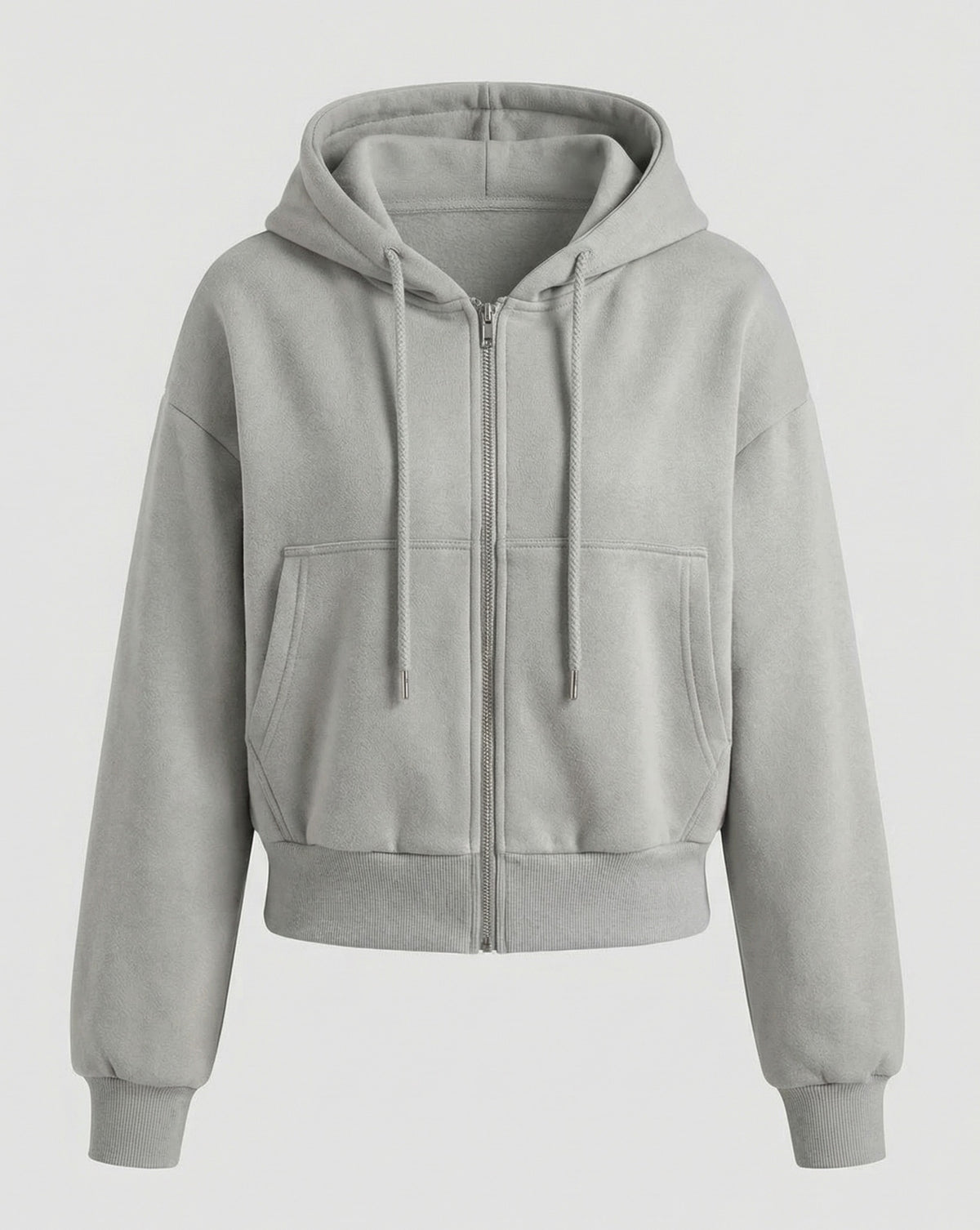 Cropped Sweatjacke Grau