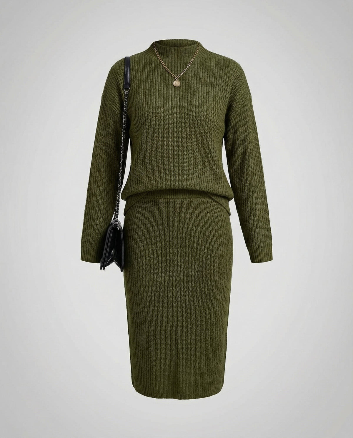 Strickset Olivegrün