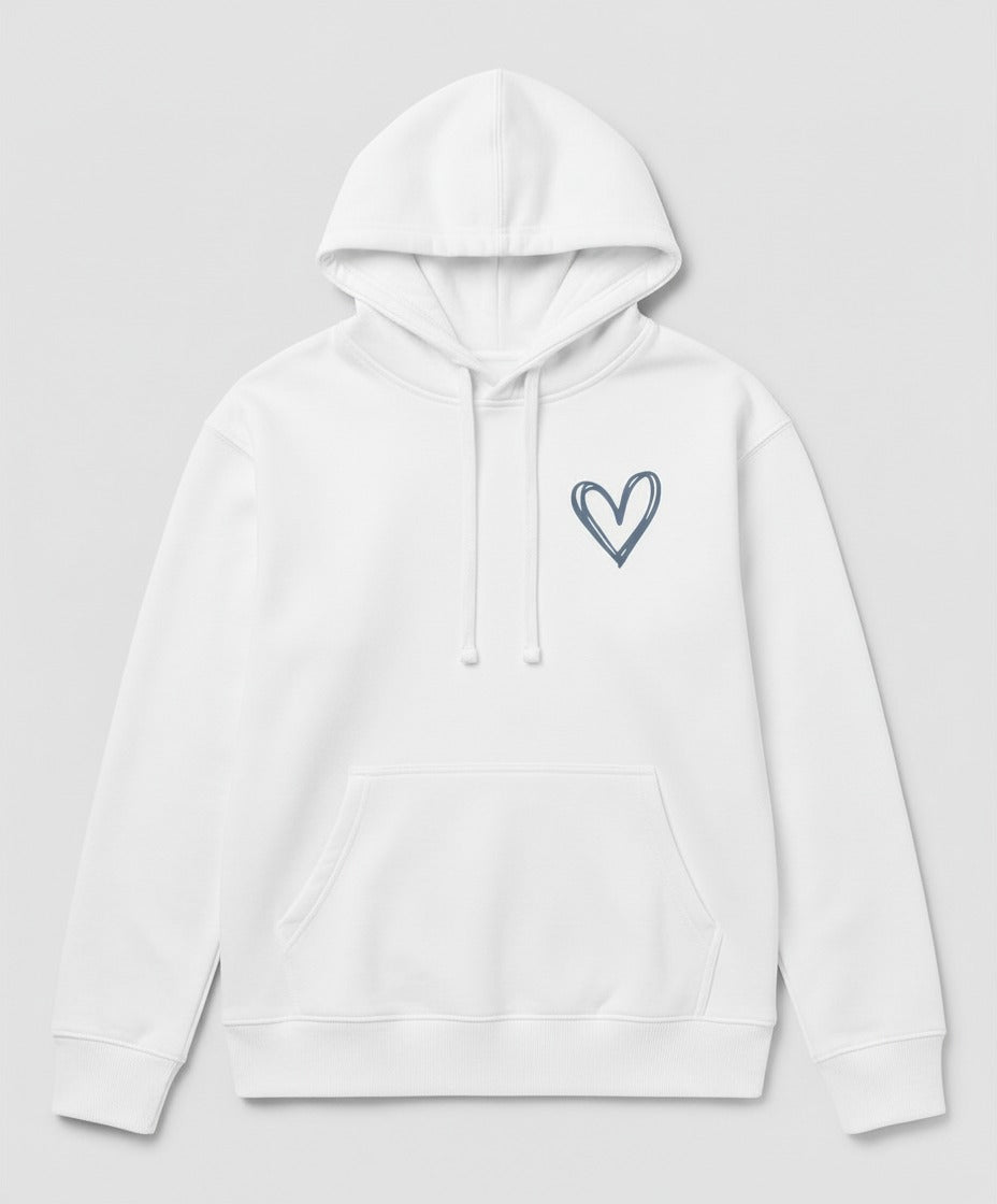 Hoodie Herz Weiß