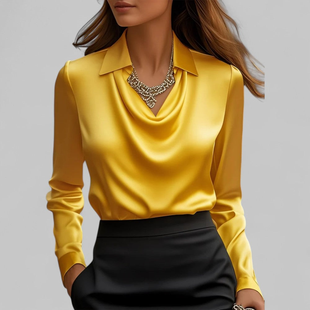 Satinbluse Gelb