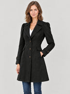 Trenchcoat Damen Schwarz – Dreiviertelansicht