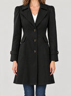 Trenchcoat Damen Schwarz – Vorderansicht