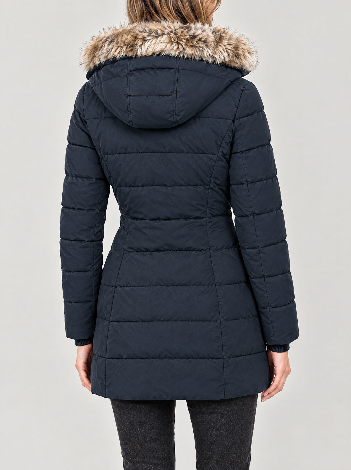 Winterjacke Damen Blau – Rückansicht