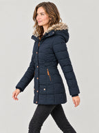 Winterjacke Damen Blau – Seitenansicht